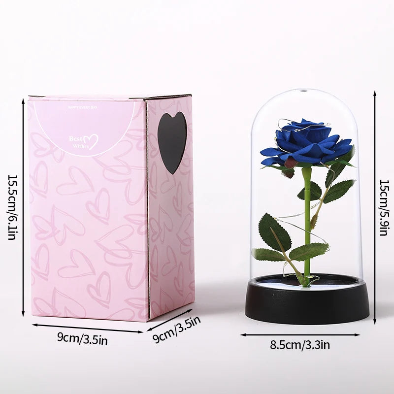 Eternal Flower Galaxy Rose Artificial Flowers in Transparent Box Valentine's Day Gift