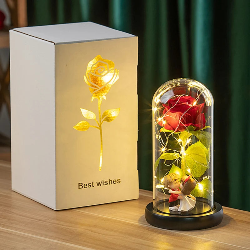 Eternal Flower Galaxy Rose Artificial Flowers in Transparent Box Valentine's Day Gift