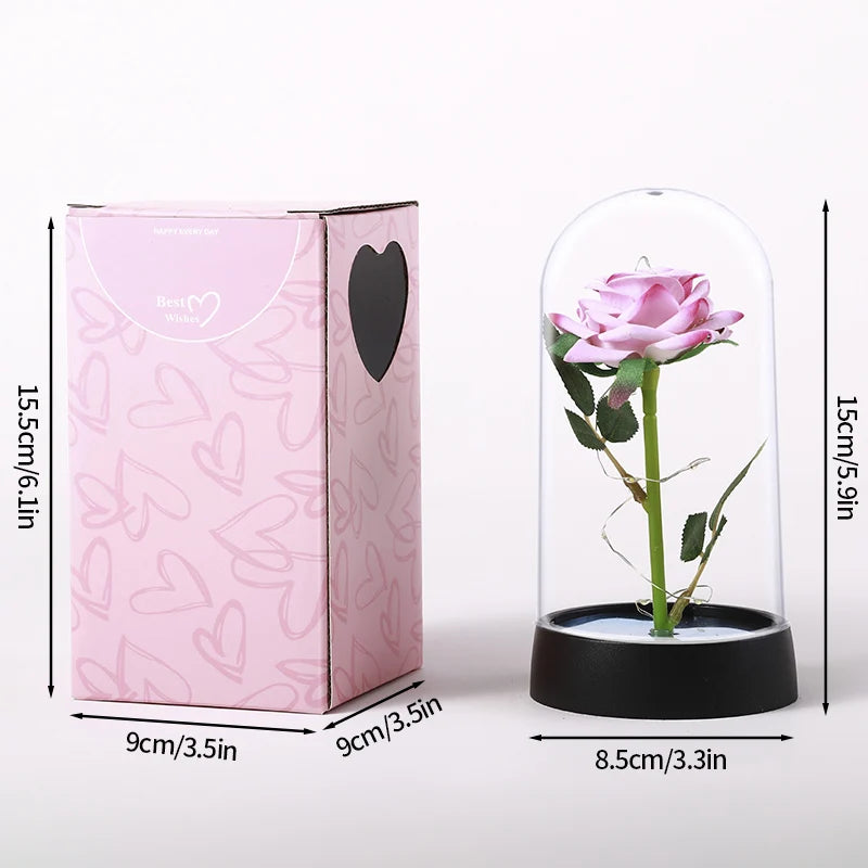 Eternal Flower Galaxy Rose Artificial Flowers in Transparent Box Valentine's Day Gift