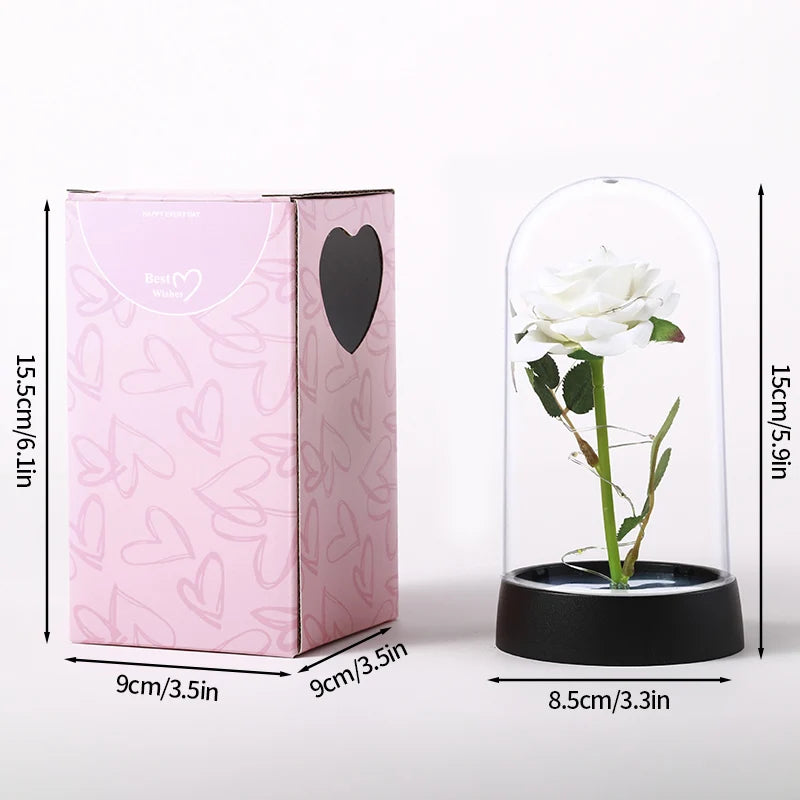 Eternal Flower Galaxy Rose Artificial Flowers in Transparent Box Valentine's Day Gift