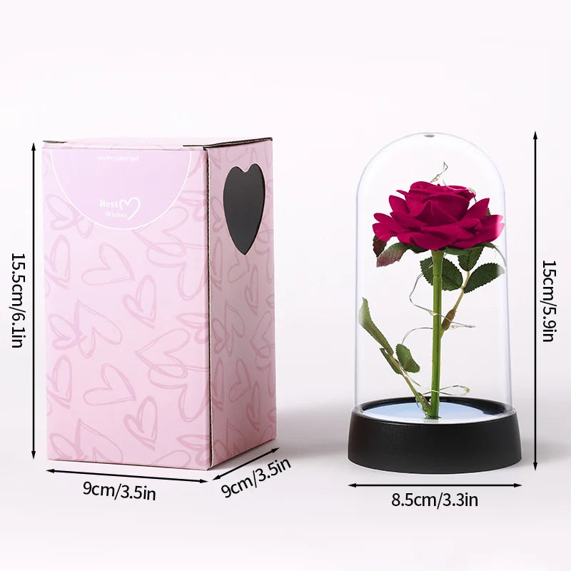 Eternal Flower Galaxy Rose Artificial Flowers in Transparent Box Valentine's Day Gift