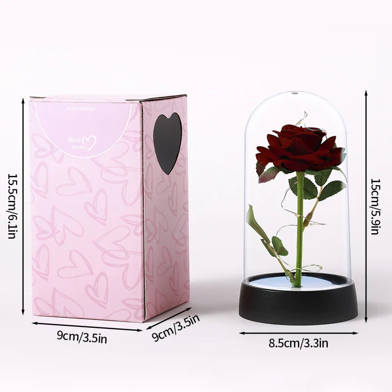 Eternal Flower Galaxy Rose Artificial Flowers in Transparent Box Valentine's Day Gift