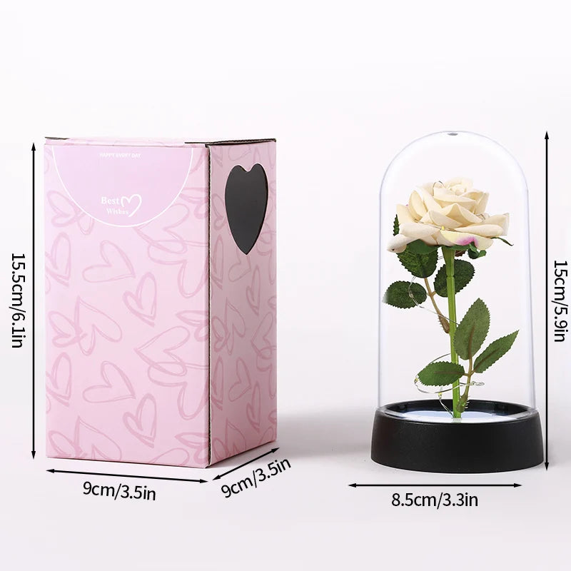 Eternal Flower Galaxy Rose Artificial Flowers in Transparent Box Valentine's Day Gift